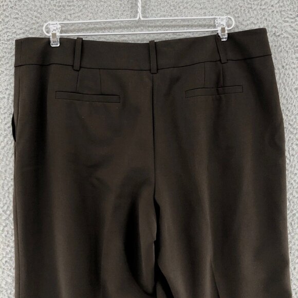 LOFT Pants Womens 14 Petite Ann Brown Wool Blend Lined Wide Leg Office Career - Picture 4 of 12